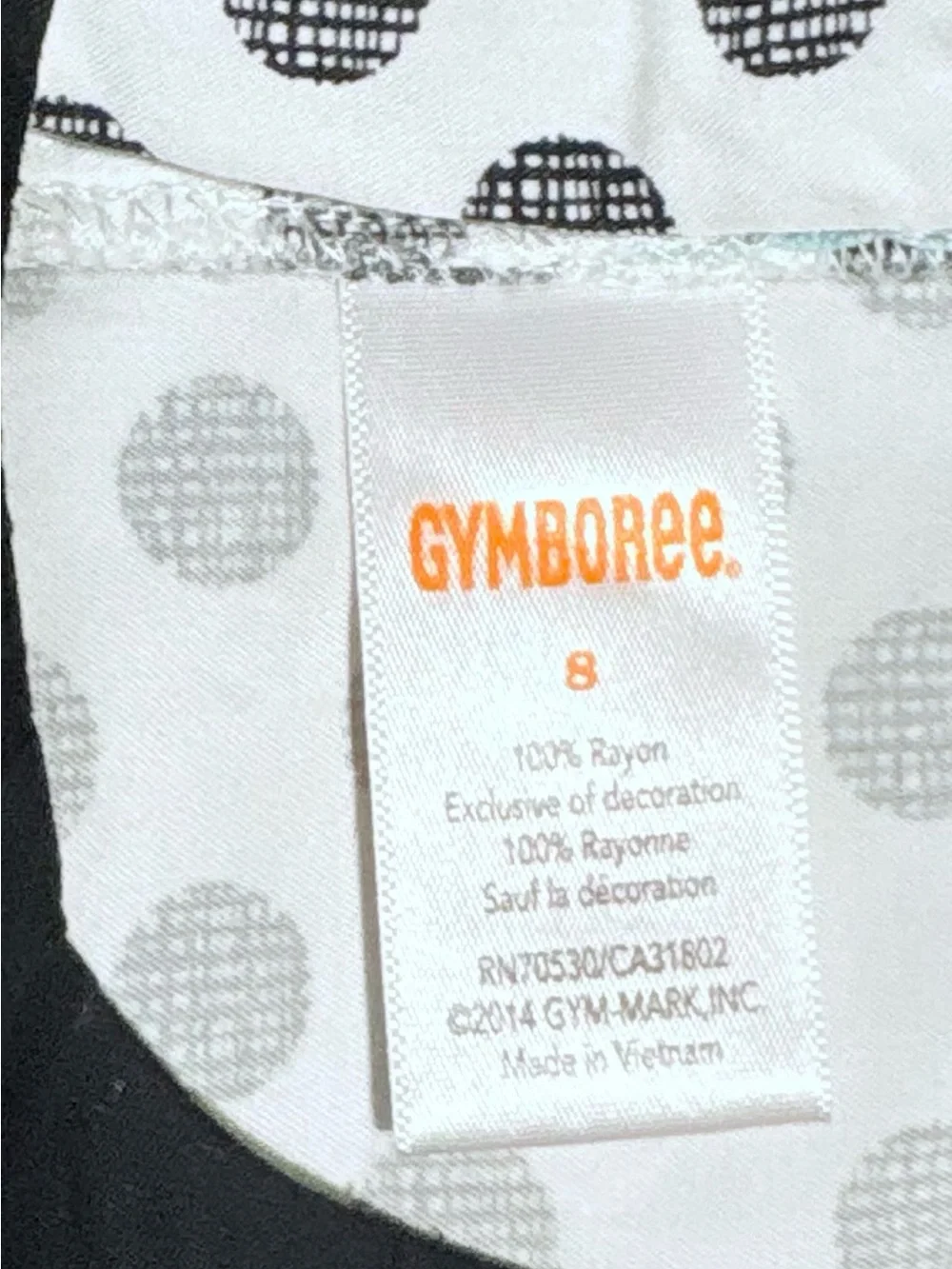 Gymboree White Polka Dot Tank Top with Black Trim. Girls size 8